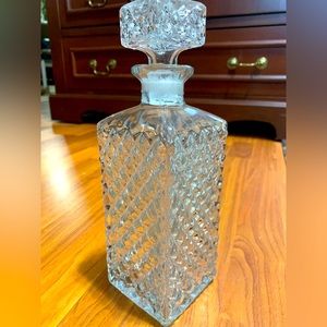 Scandinavian diamond accent glass decanter 1960’s